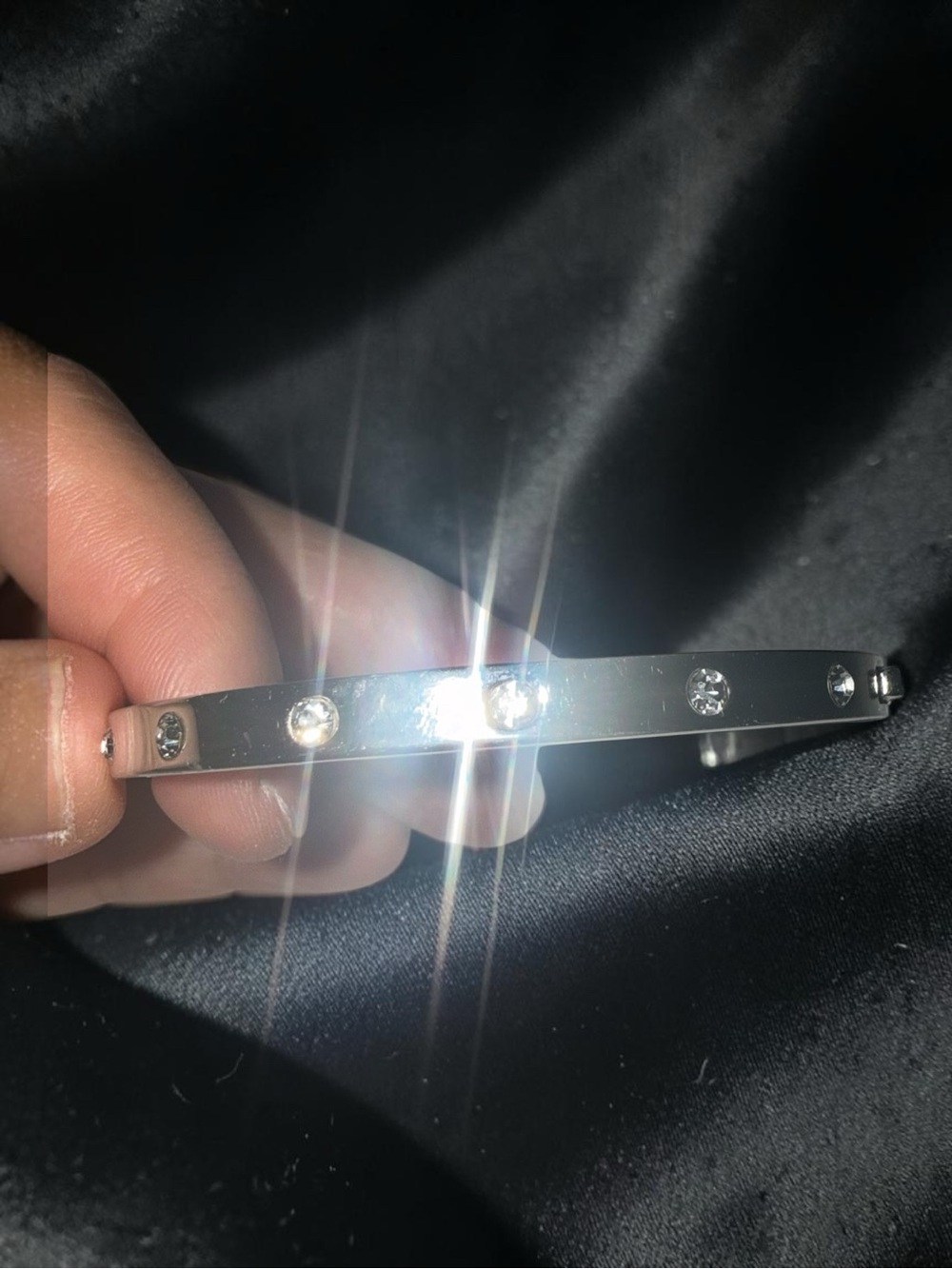 kate spade Silver Crystal Accent Hinged Bracelet